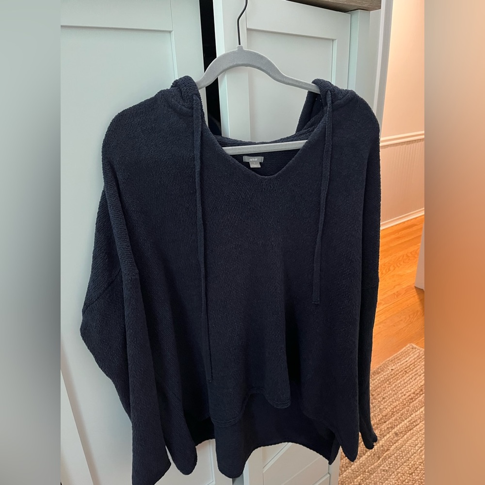 Oversized Navy Blue Hooded Aerie Sweatshirt